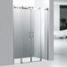 Bright Frame Bathroom Glass Shower Doors Sliding Shower Screens 15cm Adjustment