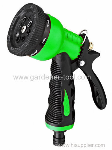 Plastic 8-pattern water nozzle for hose