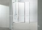 4mm Bathtub Shower Screen 1300 x 1400 Three Panels Glass Bi Fold Bath Screen