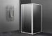 White Pivot Shower Enclosure Tempered Glass Free Standing Shower Stall for Bathroom