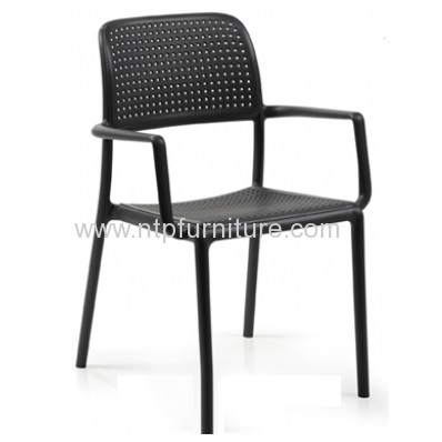 black outdoor plastic arm chair Alicante A chair