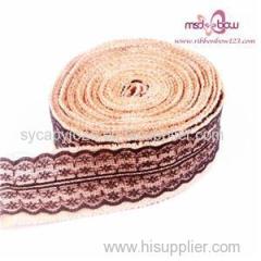 NATURAL TEXTURED STRIPE BURLAP WIRED RIBBON