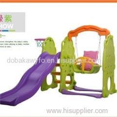 Kids Plastic Single Garden Swing And Slide Combination