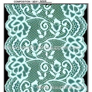 Blue 15cm Galloon Lace Dubai Nylon Stretch Lace Fabrics for Underwear