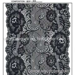 Black flowered Galloon Lace fabric for Wedding Dress