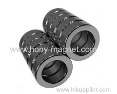 Axial Ring NdFeB Magnets Free Sample Nickel Coating N35M Grade