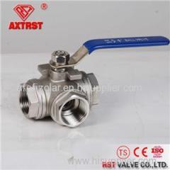 Stainless Steel Thread Ends Floating 1/4~4'' 1000WOG 3 Way Ball Valve