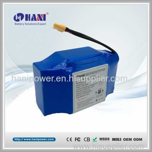 36V 4.4Ah 4400mAh Battery Pack for Hoverboard Balance Scooter 10S2P 18650 Samsung CE FCC IEC62133 Certification