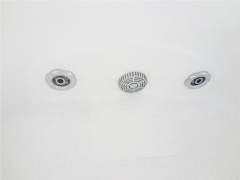 Acrylic corner whirlpool bathtub with handle