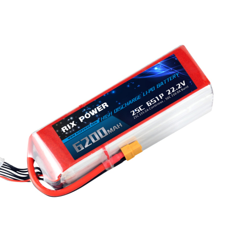 Rix Power RC Lipo Battery 6200mah 25c 6s