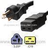 Three Prong NEMA 5 20p Power Cord IEC 320 C19 Connector For Electronic Device