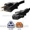 NEMA 6 15P to IEC 320 C13 15 Amp AC Power Cord 14 AWG For Computer