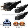 NEMA 6 15P Y Splitter UL Listed Power Cord 2 x C13 Legs 10 Feet