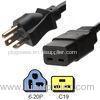 IEC 60320 C19 Connector 3 Pin Power Cord NEMA 6 - 20P Male End 20A 250V