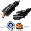 3 Wire IEC 60320 C13 Server Power Cord NEMA L5 20P RoHS Certification