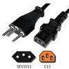 IEC 10A 250V Three Pin Computer Power Cord C13 Switzerland SEV10113