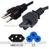 Black Brazil 3 Prong Notebook Power Cord IEC C5 Molded NBR14136