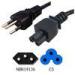 Black Brazil 3 Prong Notebook Power Cord IEC C5 Molded NBR14136