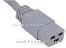 Gray Polarized Female IEC 60320 C19 Power Cord Three Prong For Server 20A 250V