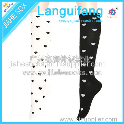 Winter Long Woman Socks Custom Cotton Knee High Socks Factory
