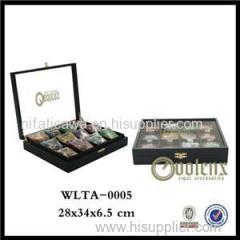 9 Compartments MDF Wooden Tea Box