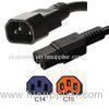 IEC 60320 PDU Jumper Power Cord C14 to C15 10A 250V 18 / 3 SJT Cable