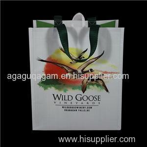 Custom Printed PP Woven Wine Tote Bag