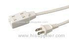 Household 3 Outlet Extension Cord Plug 2 Prong With Sliding Safety Cover