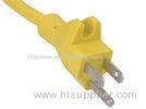 Straight 3 Prong NEMA Power Cord Yellow Stripped Female End with Cord Grip
