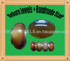 Natural Jade large hole beads for european style and all diy jewelry making