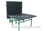 Removable Indoor Table Tennis Table Blue Color With Steel Leg Plastic Wheel