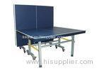 Movable Competition Table Tennis Table Standard Size Blue Color With Wheels