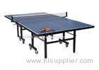 Economic Indoor Table Tennis Table 15mm Top Thickness Blue Color With Steel Leg