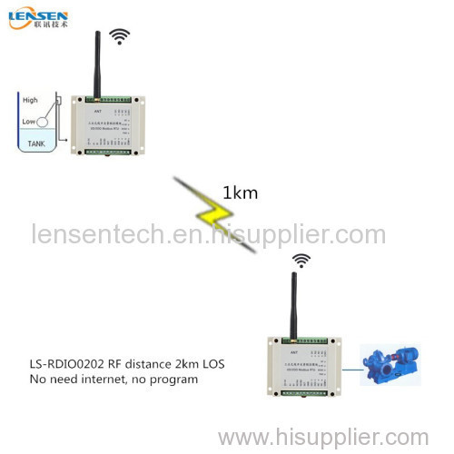 433MHz wireless I/O module wireless ON-OFF control 2km wireless pump control support Modbus RTU protocol 1 master