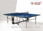 Special U Form Foldable Table Tennis Table Indoor With Y Form Leg / Wheels