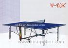 U Structure Foldable Table Tennis Table Moveable Round Tube Leg With Wheels