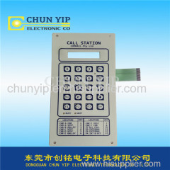 Membrane control panel with metal dome and LED circuit keyboard