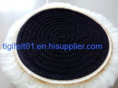 7'' wool pads with velcro for polishing cars
