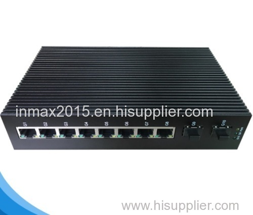 10 ports full gigabit network ethernet switch with 2 SFP slots