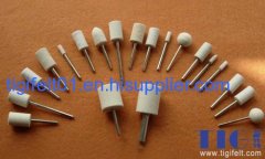 30mm*30mm Cylinder felt polishing bobs with shank 6mm