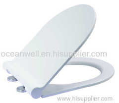 Soft Close Duroplast Toilet Seat Cover with Stainless Steel Hinge in Slim Design