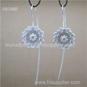 Lotus Bud S925 Silver Drop Earrings SSE055