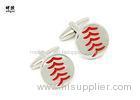 Round Custom Mens Cufflinks For Wedding Groom Zinc Alloy Material