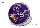 Purple Butterfly Small Compact Mirror For Purse Soft Enamel Fill