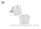 Square Metal Personalized Wedding Cufflinks For Groomsmen Silver Color