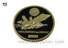 Plane Design Custom Challenge Coins With Black Soft Enamel Fill