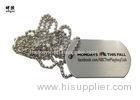 Long Ball Chain Attached Metal Dog Tag Pet Identity Discs Brush Silver Coating