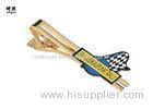 Adjustable Iron Mens Tie Bar Personalized Shaped Gold Color OEM Avaliable