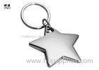 Silver Star Metal Key Rings For Men Laser Engraved Logo Zinc Alloy Material