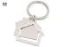 House Shaped Metal Key Ring Holder Shiny Silver Plating For Any Logo